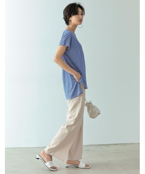 ボーダーフレンチスリーブチュニック