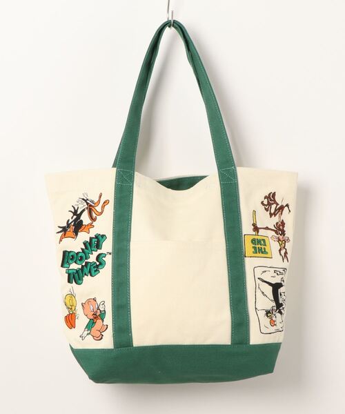 NOSTALGICA（ノスタルジカ）の「【 LOONEY TUNES / NOSTALGICA 】 ルーニー・テューンズ エンブロイダリー ビッグトート（トートバッグ・レディース・ホワイト×グリーン・FREE）」の6枚目の写真