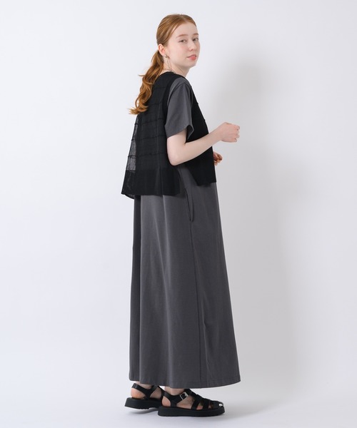 Paradise Picnic（パラダイスピクニック）の「Dignite collier ニットベストセットワンピース（ワンピース・レディース・チャコールグレー/ホワイト・FREE）」の12枚目の写真