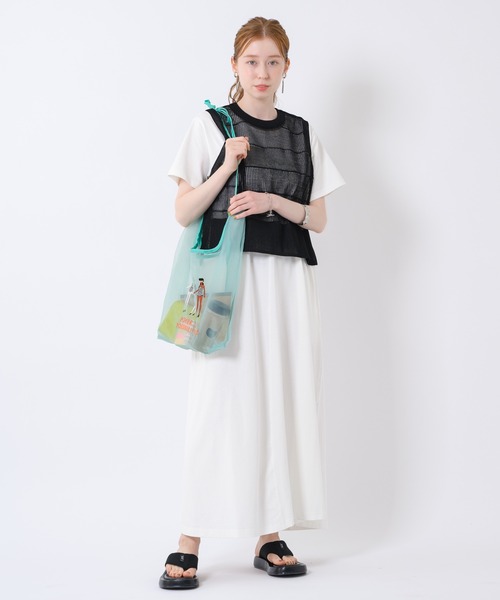 Paradise Picnic（パラダイスピクニック）の「Dignite collier ニットベストセットワンピース（ワンピース・レディース・チャコールグレー/ホワイト・FREE）」の6枚目の写真