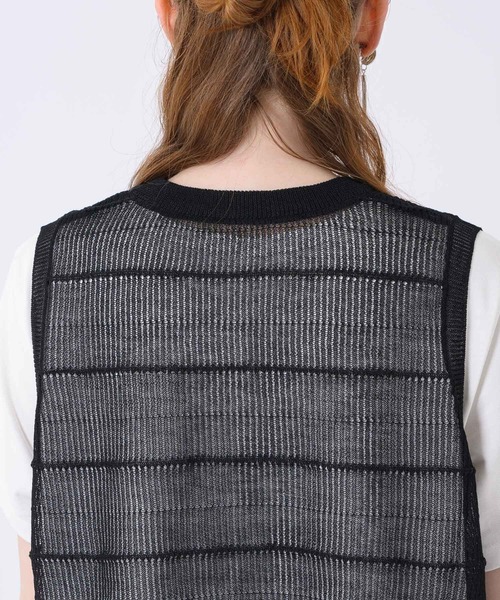 Paradise Picnic（パラダイスピクニック）の「Dignite collier ニットベストセットワンピース（ワンピース・レディース・チャコールグレー/ホワイト・FREE）」の14枚目の写真