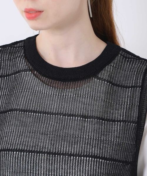 Paradise Picnic（パラダイスピクニック）の「Dignite collier ニットベストセットワンピース（ワンピース・レディース・チャコールグレー/ホワイト・FREE）」の18枚目の写真