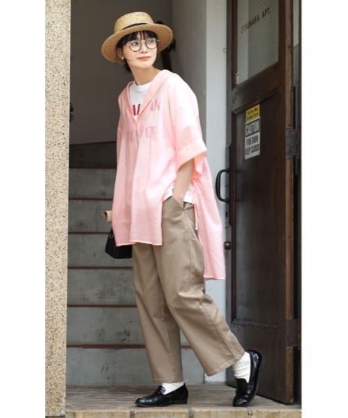 zootie(ズーティー)の「ジェネラルチノ ワイドパンツ(チノパンツ・レディース・ダークベージュ/ブラック/ホワイト/ネイビー/オリーブ/キャメル・L/3L/LL/M)」の15枚目の写真