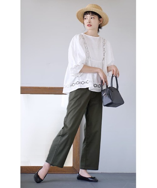 zootie(ズーティー)の「ジェネラルチノ ワイドパンツ(チノパンツ・レディース・ダークベージュ/ブラック/ホワイト/ネイビー/オリーブ/キャメル・L/3L/LL/M)」の18枚目の写真