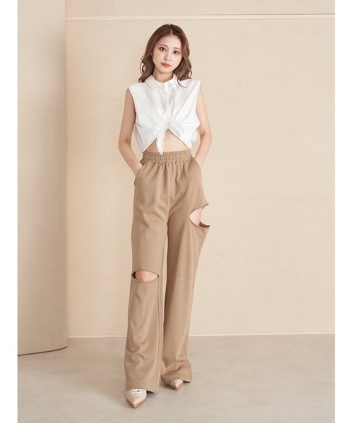 Darich(ダーリッチ)の「カットオフスウェットパンツ(スウェットパンツ・レディース・ピンク/モカ/ブラウン/ベージュ/アイボリー・FREE)」の16枚目の写真