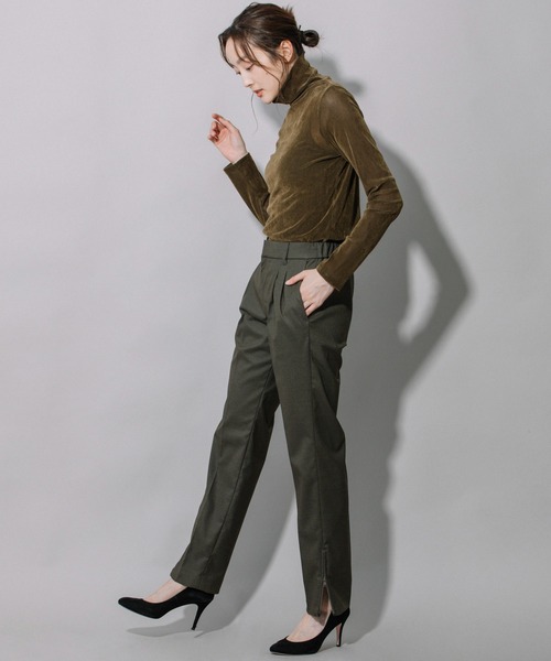 Munich（ミューニック）の「TRクロスサイドジップタックパンツ（その他パンツ・レディース・ブラック/パープル/オリーブ/キャメル・S/M/XS）」の14枚目の写真