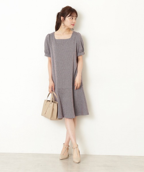 PROPORTION BODY DRESSING(プロポーションボディドレッシング)の「千鳥チェックカットソーワンピース / 1212240800(ワンピース・レディース・ブラック/ダークグレー/ボルドー・SMALL/MEDIUM)」の16枚目の写真