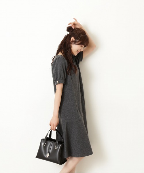 PROPORTION BODY DRESSING(プロポーションボディドレッシング)の「千鳥チェックカットソーワンピース / 1212240800(ワンピース・レディース・ブラック/ダークグレー/ボルドー・SMALL/MEDIUM)」の14枚目の写真