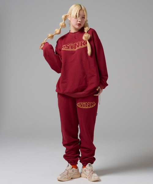 SINK kotohayokozawa（シンク コトハヨコザワ）の「WATER WAVE  LOGO SWEAT（スウェット・レディース・ダークグレー/エンジ/アイボリー・M/L）」の18枚目の写真