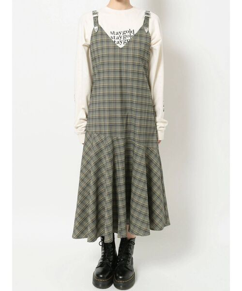 jouetie（ジュエティ）の「アシメキャミワンピース（ワンピース・レディース・グレー/ピンク/ブラック・MEDIUM）」の5枚目の写真