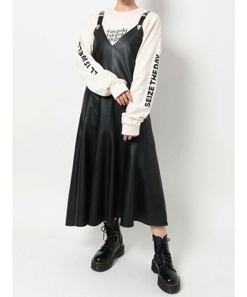 jouetie（ジュエティ）の「アシメキャミワンピース（ワンピース・レディース・グレー/ピンク/ブラック・MEDIUM）」の15枚目の写真