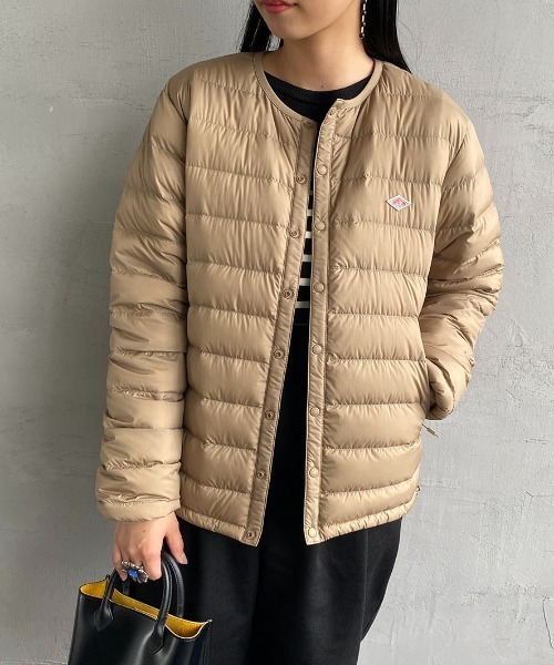 DANTON（ダントン）の「[DANTON/ダントン] クルーネック インナーダウンジャケット（ダウンジャケット/コート・レディース・サンドベージュ/オリーブ/ライトベージュ/ブラック・S/M/XS）」の6枚目の写真