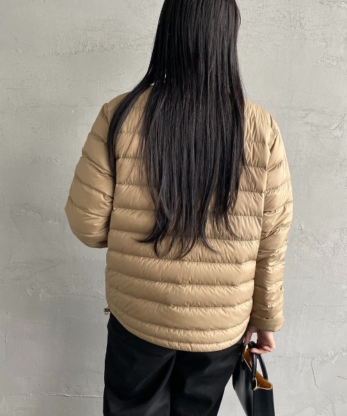 DANTON（ダントン）の「[DANTON/ダントン] クルーネック インナーダウンジャケット（ダウンジャケット/コート・レディース・サンドベージュ/オリーブ/ライトベージュ/ブラック・S/M/XS）」の9枚目の写真