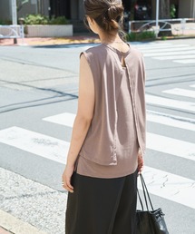 audrey and john wad（オードリーアンドジョンワッド）の「【Audrey and John Wad】ドライミックスレイヤードカットソー -手洗い可-（Tシャツ/カットソー）」