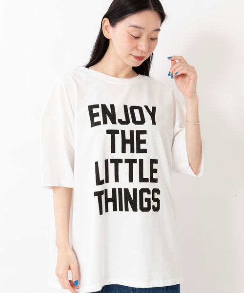 ARCHIVER（アーカイバ）の「【Bz】[SW] BIG前後2Way英字4段ロゴBIGサイズTシャツ5分袖(RZ)（Tシャツ/カットソー・レディース・オフホワイト/スミクロ・FREE）」の5枚目の写真