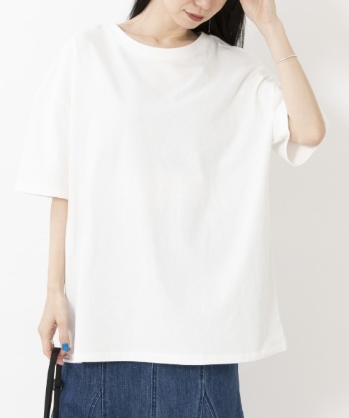 ARCHIVER（アーカイバ）の「【Bz】[SW] BIG前後2Way英字4段ロゴBIGサイズTシャツ5分袖(RZ)（Tシャツ/カットソー・レディース・オフホワイト/スミクロ・FREE）」の7枚目の写真