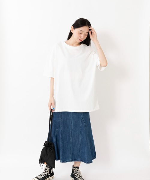 ARCHIVER（アーカイバ）の「【Bz】[SW] BIG前後2Way英字4段ロゴBIGサイズTシャツ5分袖(RZ)（Tシャツ/カットソー・レディース・オフホワイト/スミクロ・FREE）」の8枚目の写真