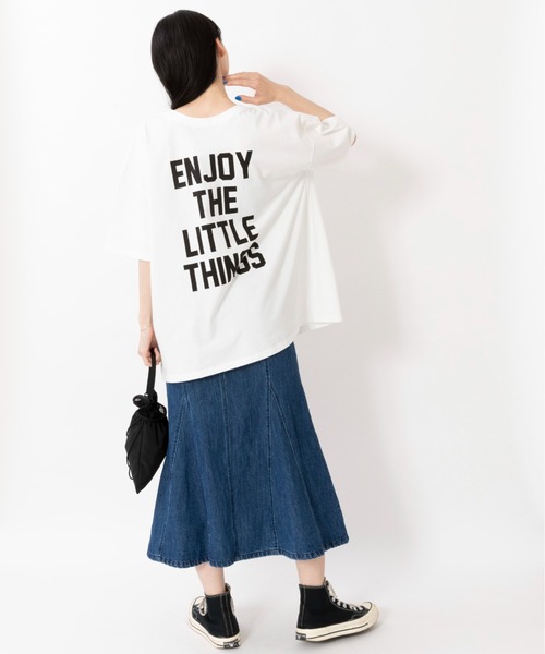 ARCHIVER（アーカイバ）の「【Bz】[SW] BIG前後2Way英字4段ロゴBIGサイズTシャツ5分袖(RZ)（Tシャツ/カットソー・レディース・オフホワイト/スミクロ・FREE）」の9枚目の写真