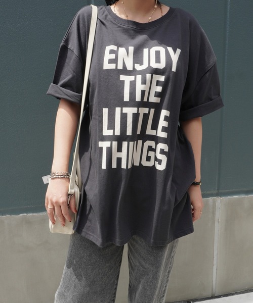 ARCHIVER（アーカイバ）の「【Bz】[SW] BIG前後2Way英字4段ロゴBIGサイズTシャツ5分袖(RZ)（Tシャツ/カットソー・レディース・オフホワイト/スミクロ・FREE）」の14枚目の写真