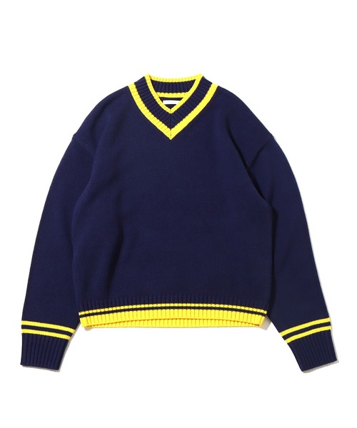 atmos pink（アトモスピンク）の「atmos pink ブレッピー ニットトップス（ニット/セーター・レディース・ホワイト/オレンジ/ネイビー・FREE）」の3枚目の写真