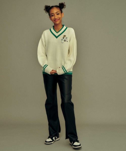 atmos pink（アトモスピンク）の「atmos pink ブレッピー ニットトップス（ニット/セーター・レディース・ホワイト/オレンジ/ネイビー・FREE）」の22枚目の写真