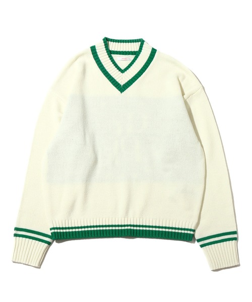 atmos pink（アトモスピンク）の「atmos pink ブレッピー ニットトップス（ニット/セーター・レディース・ホワイト/オレンジ/ネイビー・FREE）」の4枚目の写真