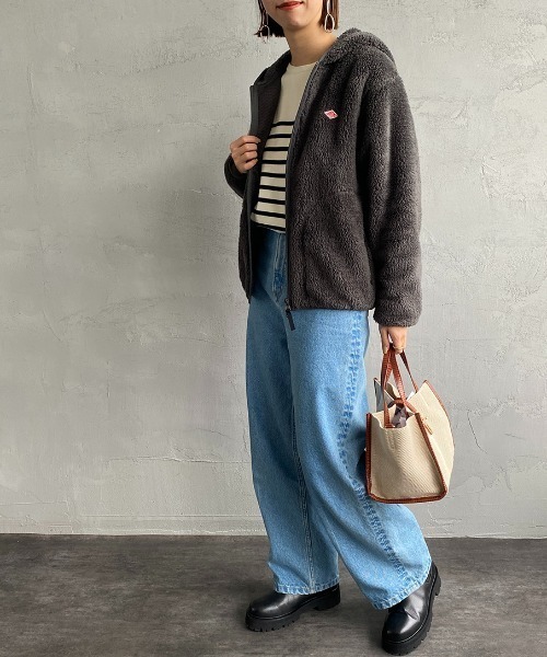 DANTON（ダントン）の「[DANTON/ダントン] ハイパイルボアフリース フードジャケット（その他アウター・レディース・チャコールグレー/オフホワイト・38/36）」の3枚目の写真