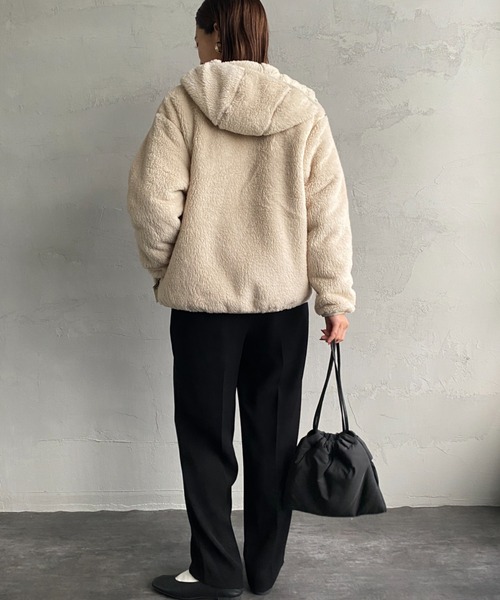 DANTON（ダントン）の「[DANTON/ダントン] ハイパイルボアフリース フードジャケット（その他アウター・レディース・チャコールグレー/オフホワイト・38/36）」の18枚目の写真
