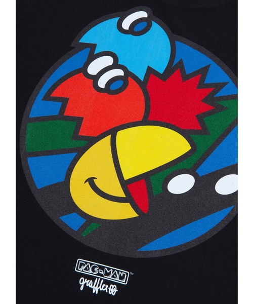 MEDICOM TOY LIFE ENTERTAINMENT（メディコムトイライフエンターテイメント）の「MLE PAC-MAN × GRAFFLEX TEE “PAC-MAN × GRAFFLEX 01”（Tシャツ/カットソー・メンズ・ホワイト/ブラック・SMALL/MEDIUM/LARGE/X-LARGE/XX-LARGE）」の8枚目の写真