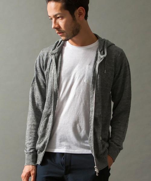 BEAUTY&YOUTH UNITED ARROWS(ビューティーアンドユースユナイテッドアローズ)の「BY ∴ LINIFICIO リネン ジップ パーカー ◆(パーカー・メンズ・グレー/ライトブルー・SMALL/MEDIUM/LARGE/X-LARGE)」の5枚目の写真