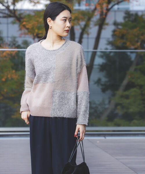 BEAMS HEART / パッチワーク 異素材 ニット（ニット/セーター）｜BEAMS