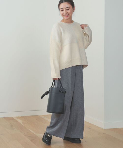 BEAMS HEART（ビームスハート）の「BEAMS HEART / パッチワーク 異素材 ニット（ニット/セーター・レディース・ベージュ/グレー/アイボリー・FREE）」の20枚目の写真