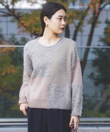 BEAMS HEART / パッチワーク 異素材 ニット