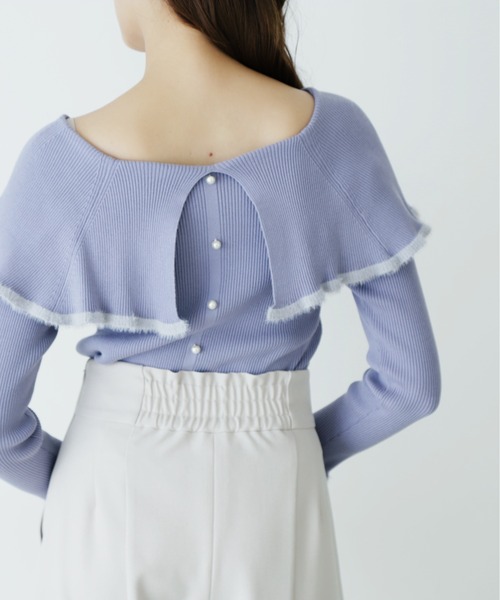 JILL by JILL STUART(ジルバイジルスチュアート)の「◇ケープリブニット(ニット/セーター・レディース・ネイビー/ブルー/ボルドー/ホワイト系その他・FREE)」の16枚目の写真