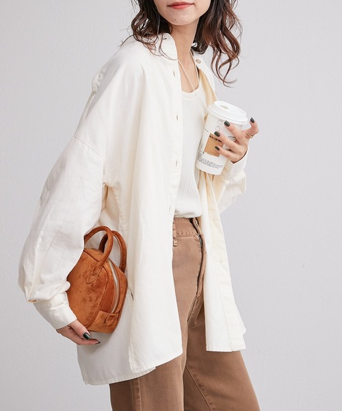 CIAOPANIC TYPY（チャオパニックティピー）の「コーデュロイボリュームスリーブバンドカラーシャツ（シャツ/ブラウス・レディース・チャコールグレー/オフホワイト/サックスブルー/オレンジ・ONE SIZE）」の11枚目の写真