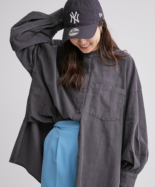 CIAOPANIC TYPY（チャオパニックティピー）の「コーデュロイボリュームスリーブバンドカラーシャツ（シャツ/ブラウス・レディース・チャコールグレー/オフホワイト/サックスブルー/オレンジ・ONE SIZE）」の18枚目の写真