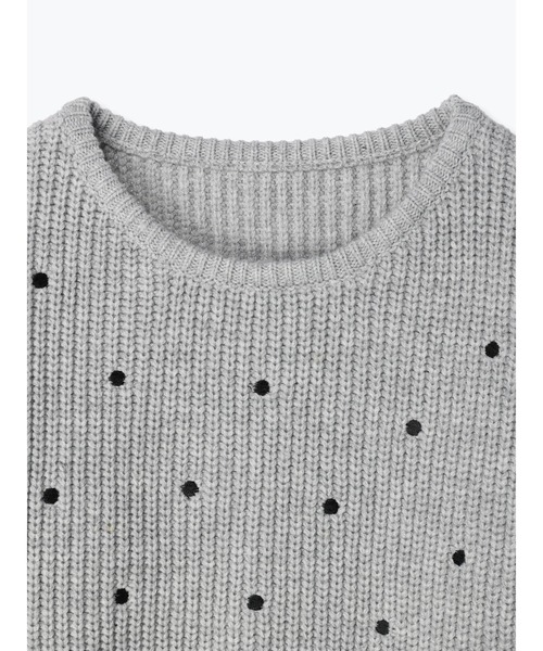 DURAS（デュラス）の「ドット柄ニットワンピース（ワンピース・レディース・ホワイト/ブラック/グレー・FREE）」の11枚目の写真