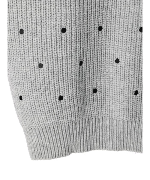 DURAS（デュラス）の「ドット柄ニットワンピース（ワンピース・レディース・ホワイト/ブラック/グレー・FREE）」の13枚目の写真