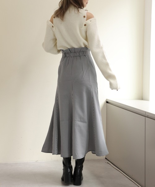 one after another NICE CLAUP（ワンアフターアナザーナイスクラップ）の「【新色追加】スタイルアップが叶う　フロントスリットマーメイドスカート（スカート・レディース・ピンク/アイボリー/ブラック/ブラック系その他・SMALL/MEDIUM）」の18枚目の写真