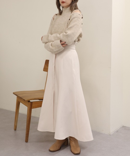 one after another NICE CLAUP（ワンアフターアナザーナイスクラップ）の「【新色追加】スタイルアップが叶う　フロントスリットマーメイドスカート（スカート・レディース・ピンク/アイボリー/ブラック/ブラック系その他・SMALL/MEDIUM）」の12枚目の写真