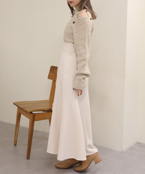 one after another NICE CLAUP（ワンアフターアナザーナイスクラップ）の「【新色追加】スタイルアップが叶う　フロントスリットマーメイドスカート（スカート・レディース・ピンク/アイボリー/ブラック/ブラック系その他・SMALL/MEDIUM）」の13枚目の写真