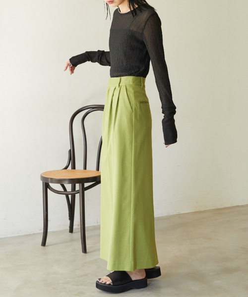 Aunt Marie's（アントマリーズ）の「スラックススカート（スカート・レディース・ブラック/チャコールグレー/ダークブラウン/ダークベージュ/グリーン/ブルーグレー・マルチサイズ）」の18枚目の写真