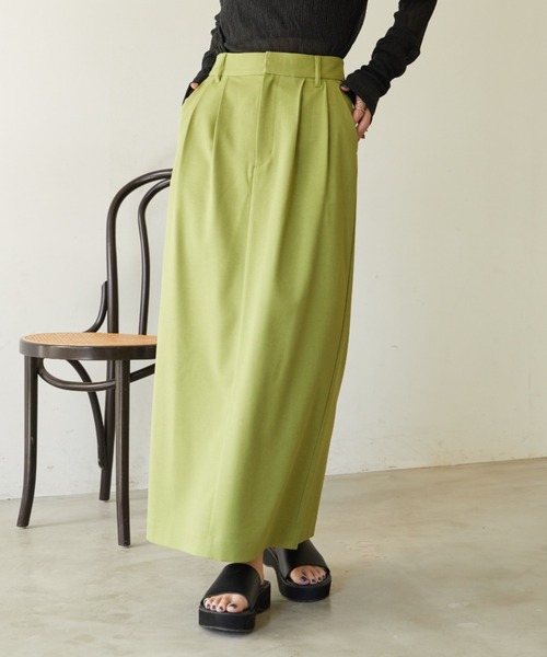 Aunt Marie's（アントマリーズ）の「スラックススカート（スカート・レディース・ブラック/チャコールグレー/ダークブラウン/ダークベージュ/グリーン/ブルーグレー・マルチサイズ）」の11枚目の写真