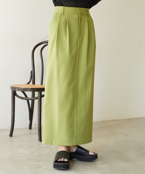 Aunt Marie's（アントマリーズ）の「スラックススカート（スカート・レディース・ブラック/チャコールグレー/ダークブラウン/ダークベージュ/グリーン/ブルーグレー・マルチサイズ）」の13枚目の写真