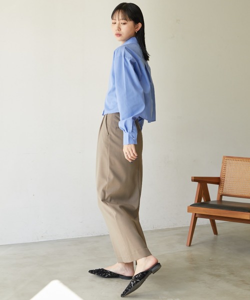 Aunt Marie's（アントマリーズ）の「スラックススカート（スカート・レディース・ブラック/チャコールグレー/ダークブラウン/ダークベージュ/グリーン/ブルーグレー・マルチサイズ）」の7枚目の写真