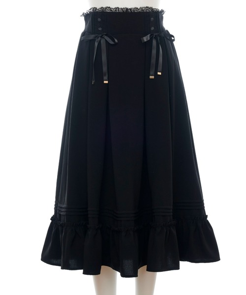 Secret Honey（シークレットハニー）の「裾フリルロングスカート（スカート・レディース・グレー/ブラック・MEDIUM）」の10枚目の写真