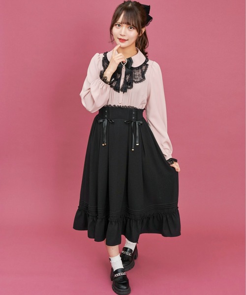 Secret Honey（シークレットハニー）の「裾フリルロングスカート（スカート・レディース・グレー/ブラック・MEDIUM）」の6枚目の写真