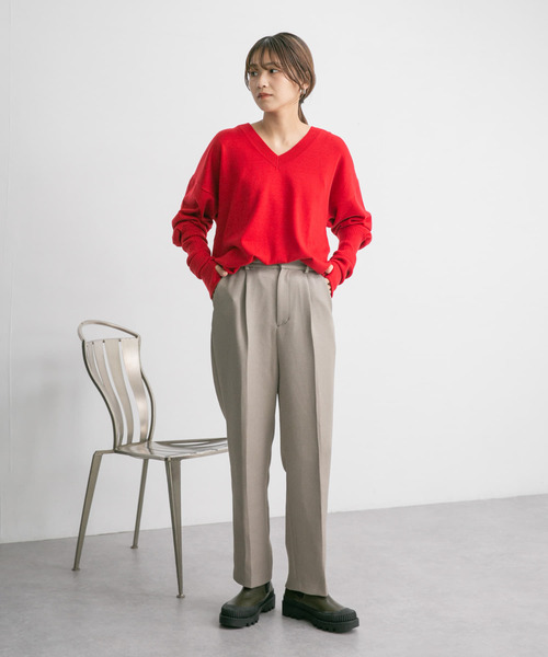 KBF（ケイビーエフ）の「アームウォーマーSETロングニット（ニット/セーター・レディース・グレー/レッド/ブラウン・ONE）」の8枚目の写真