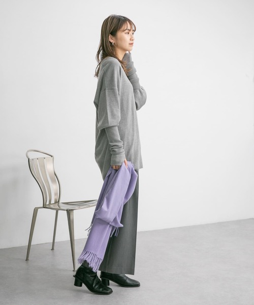 KBF（ケイビーエフ）の「アームウォーマーSETロングニット（ニット/セーター・レディース・グレー/レッド/ブラウン・ONE）」の16枚目の写真