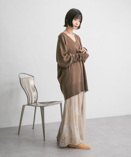 KBF（ケイビーエフ）の「アームウォーマーSETロングニット（ニット/セーター・レディース・グレー/レッド/ブラウン・ONE）」の22枚目の写真